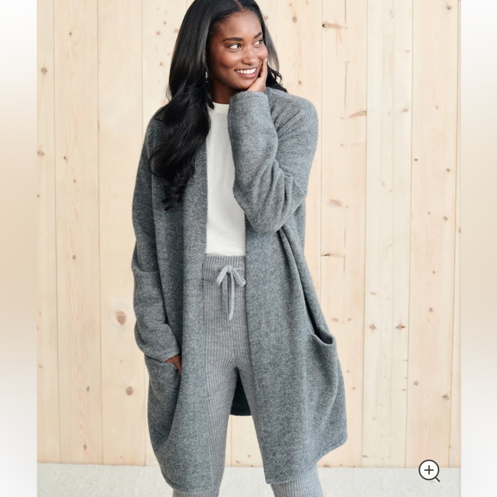 Jenni Kayne Sweater Coat Grey XS Wool Nylon Pockets Lightweight Pockets
